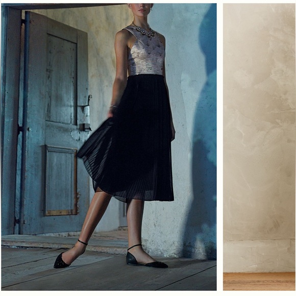 Anthropologie Nomad Morgan Carper Isobel Brocade Midi Dress Metallic Size 6 - Picture 3 of 15